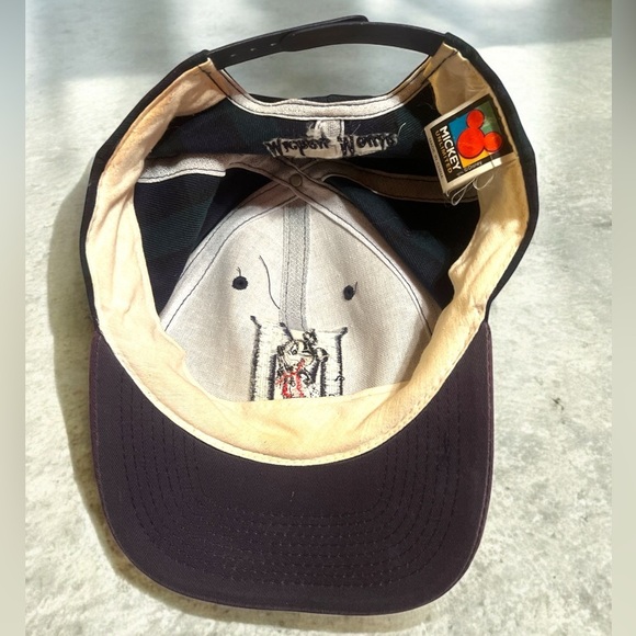 Vintage Disney Mickey Mouse Plaid Snapback 90s Embroidered Baseball Streetwear - Picture 3 of 5